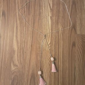 Adjustable size tassel choker necklace